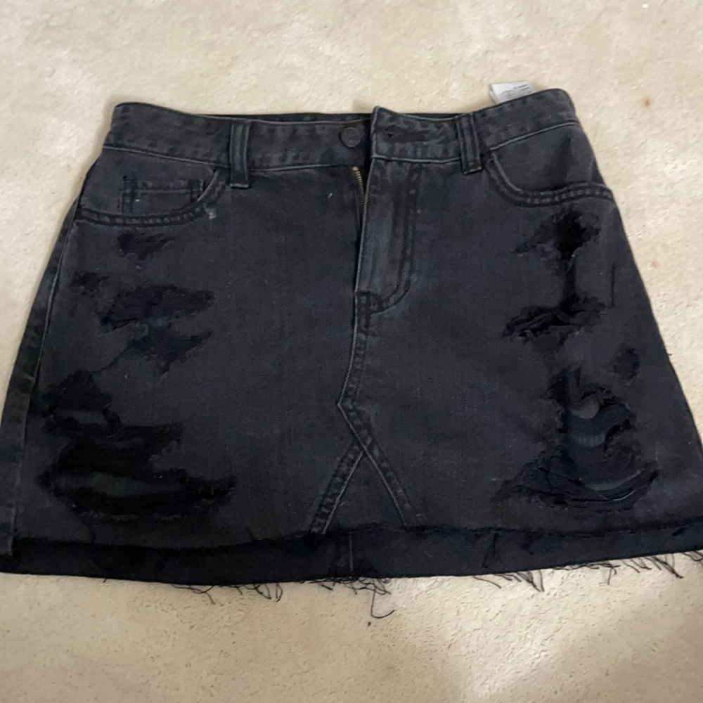 Hollister high rise jean skirt